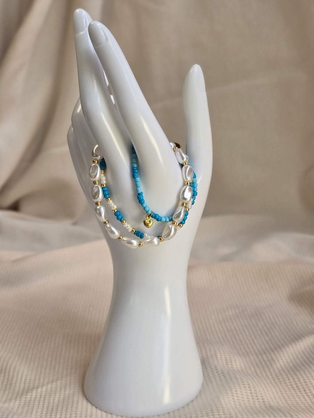 Blauw, armbandjes
