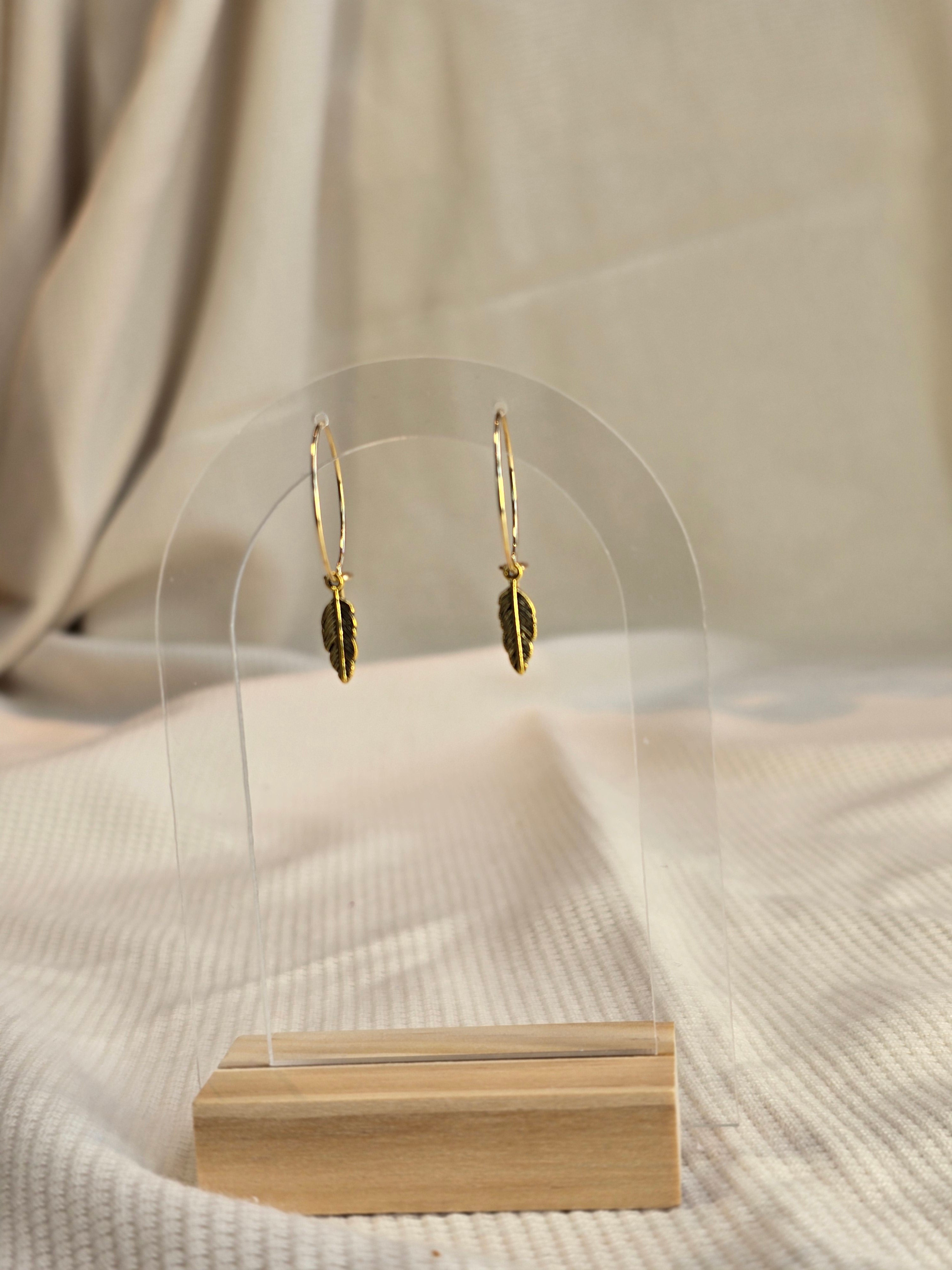 Charm Hoops RVS, goudtint