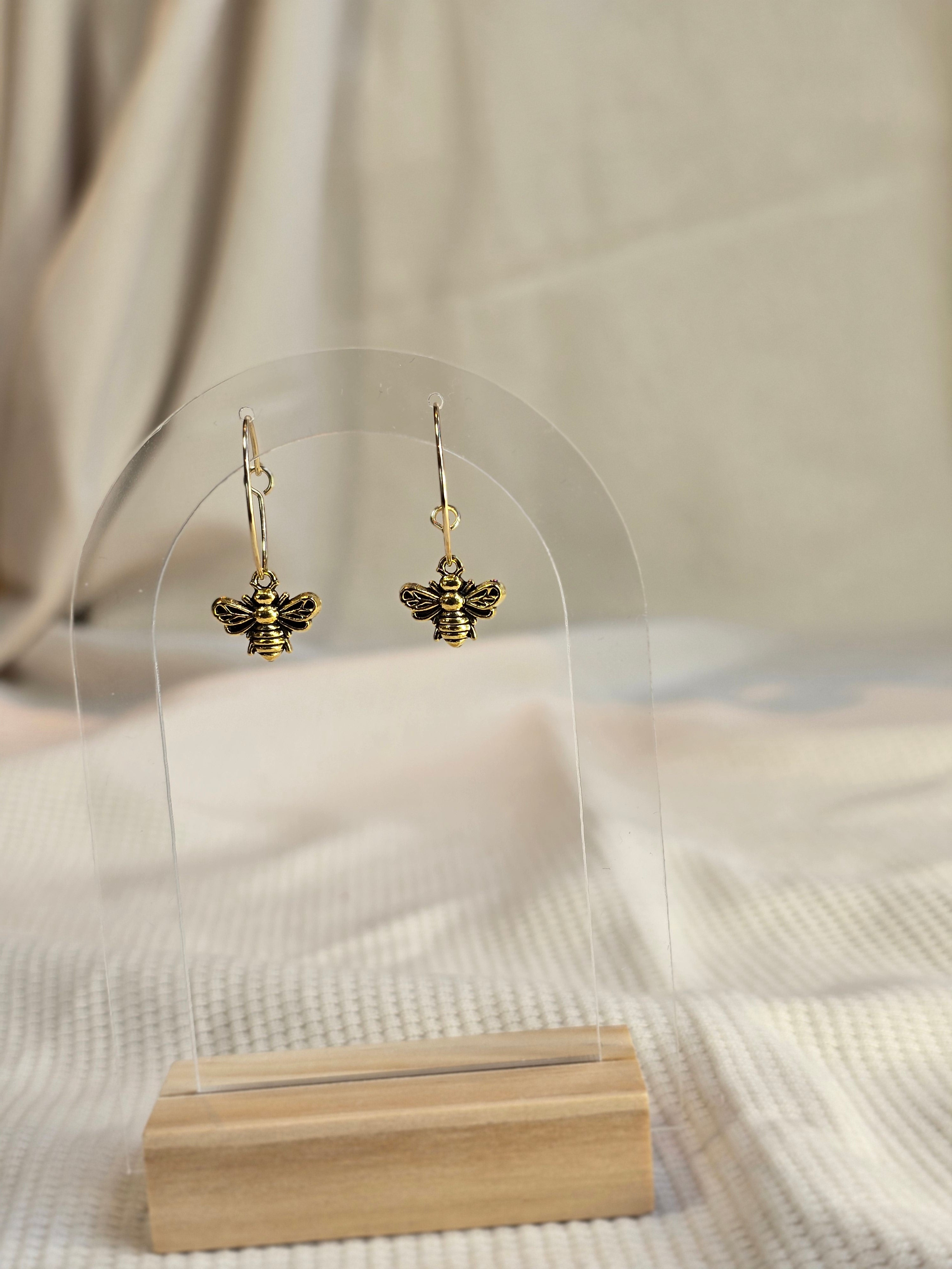 Charm Hoops RVS, goudtint