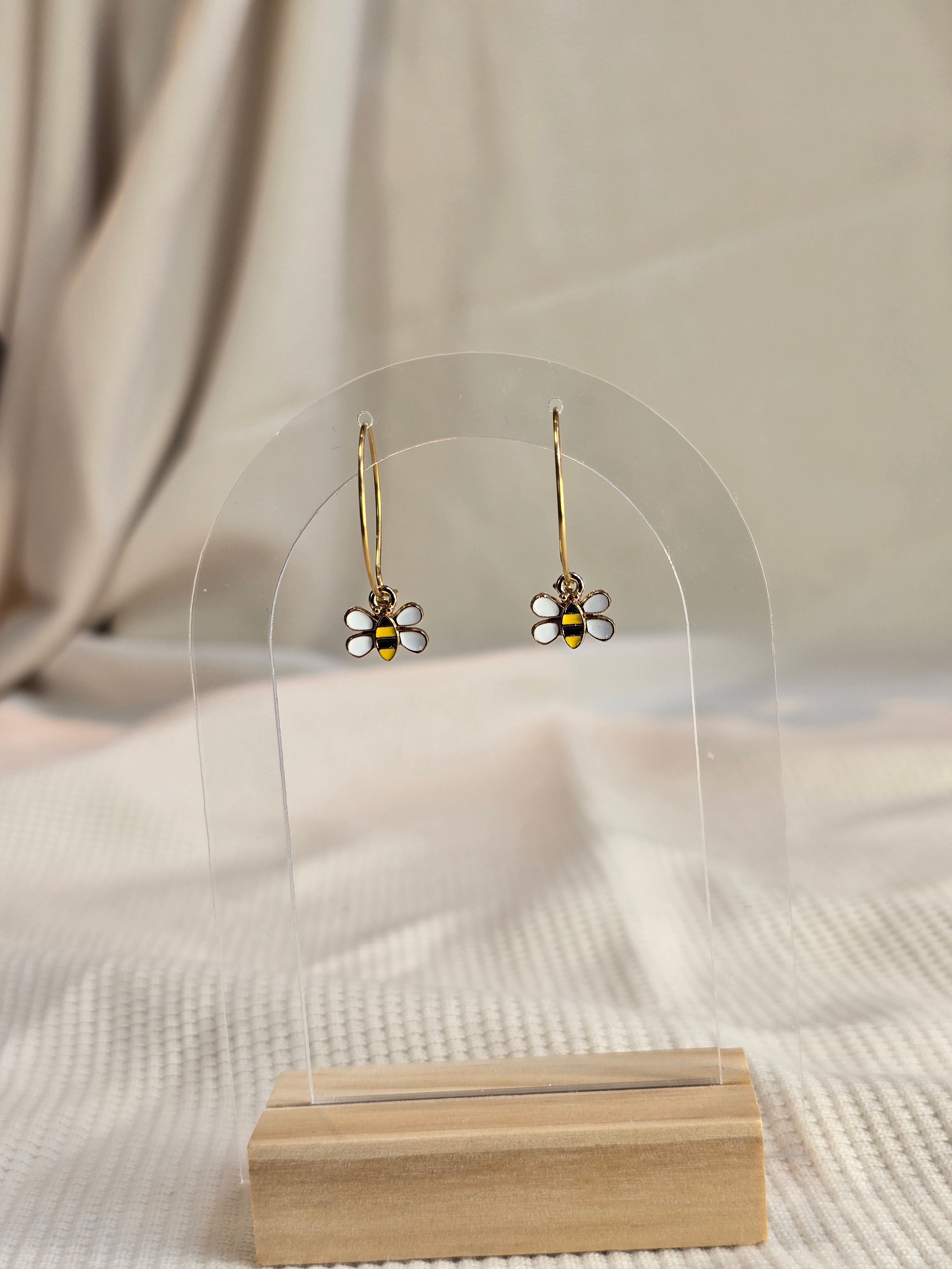 Charm Hoops RVS, goudtint