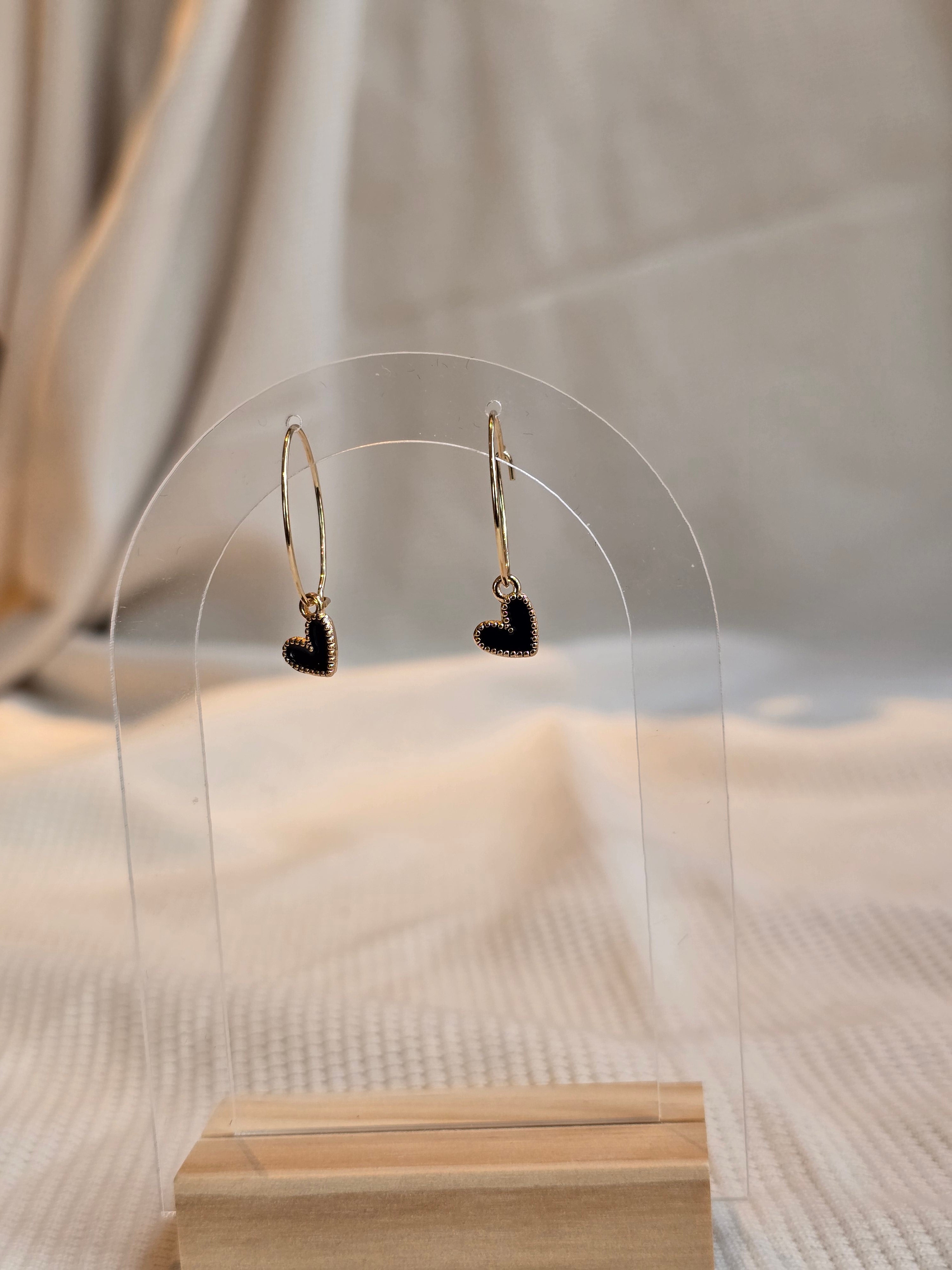 Charm Hoops RVS, goudtint