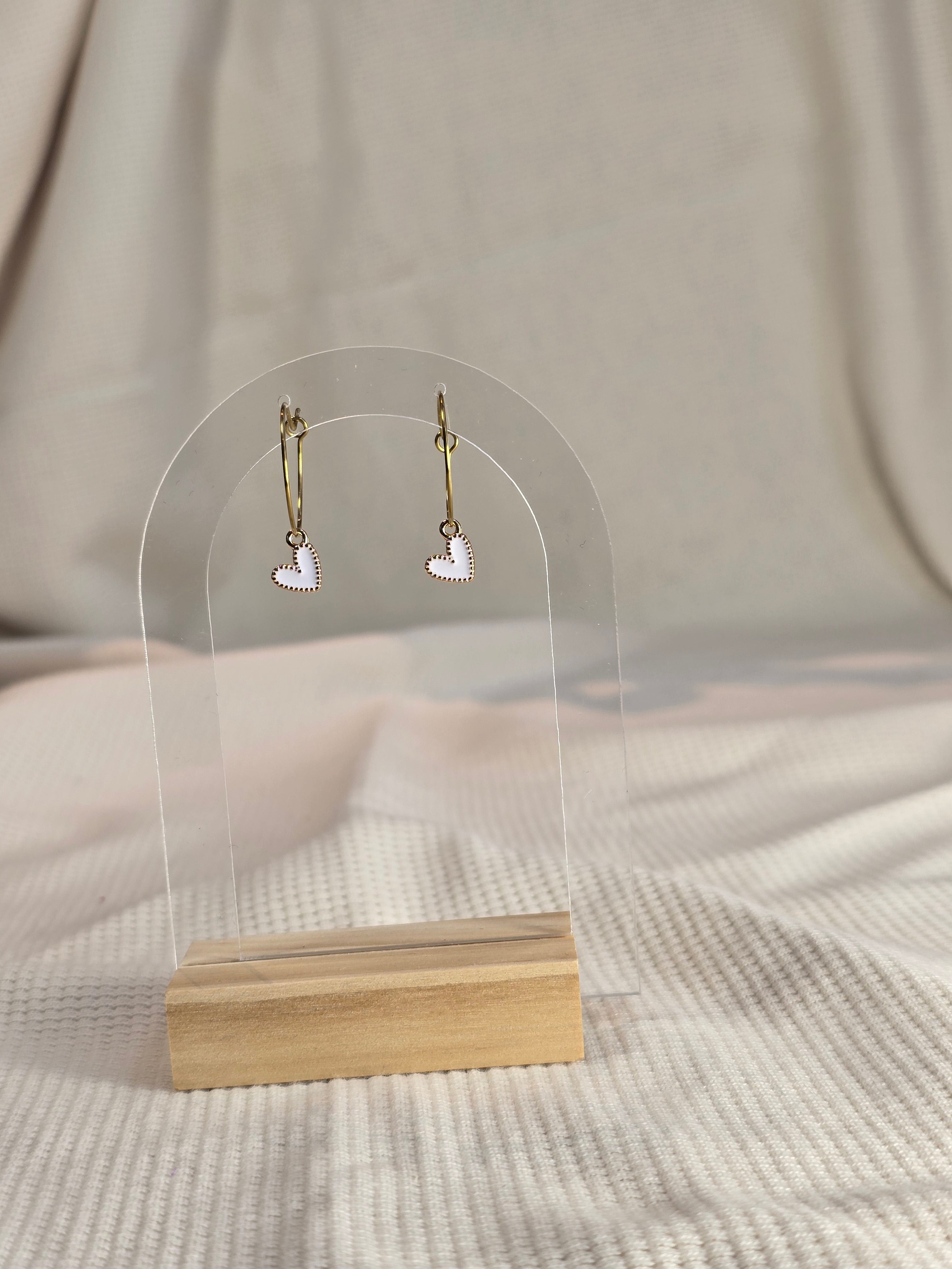 Charm Hoops RVS, goudtint