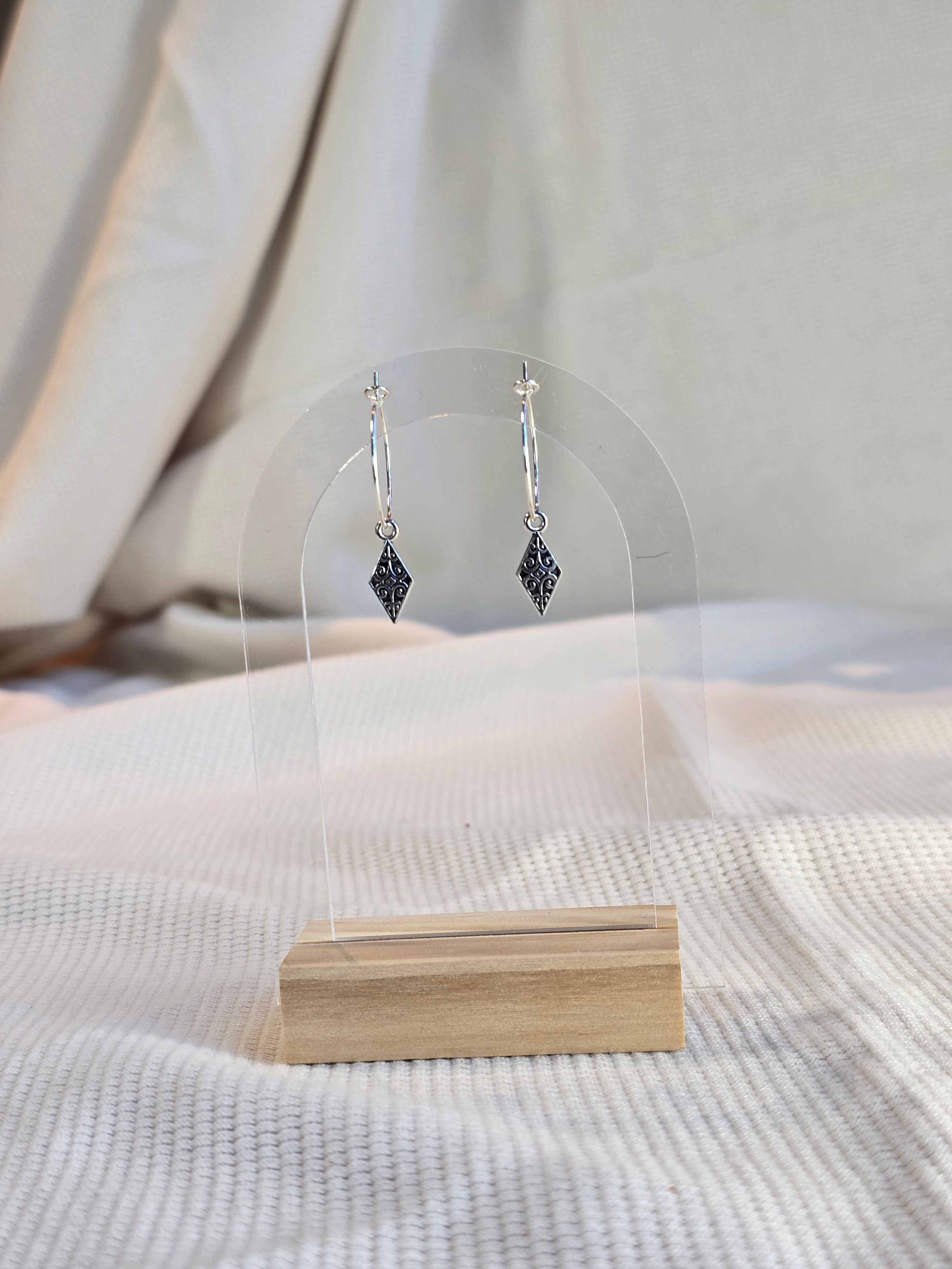 Charm Hoops RVS, zilvertint