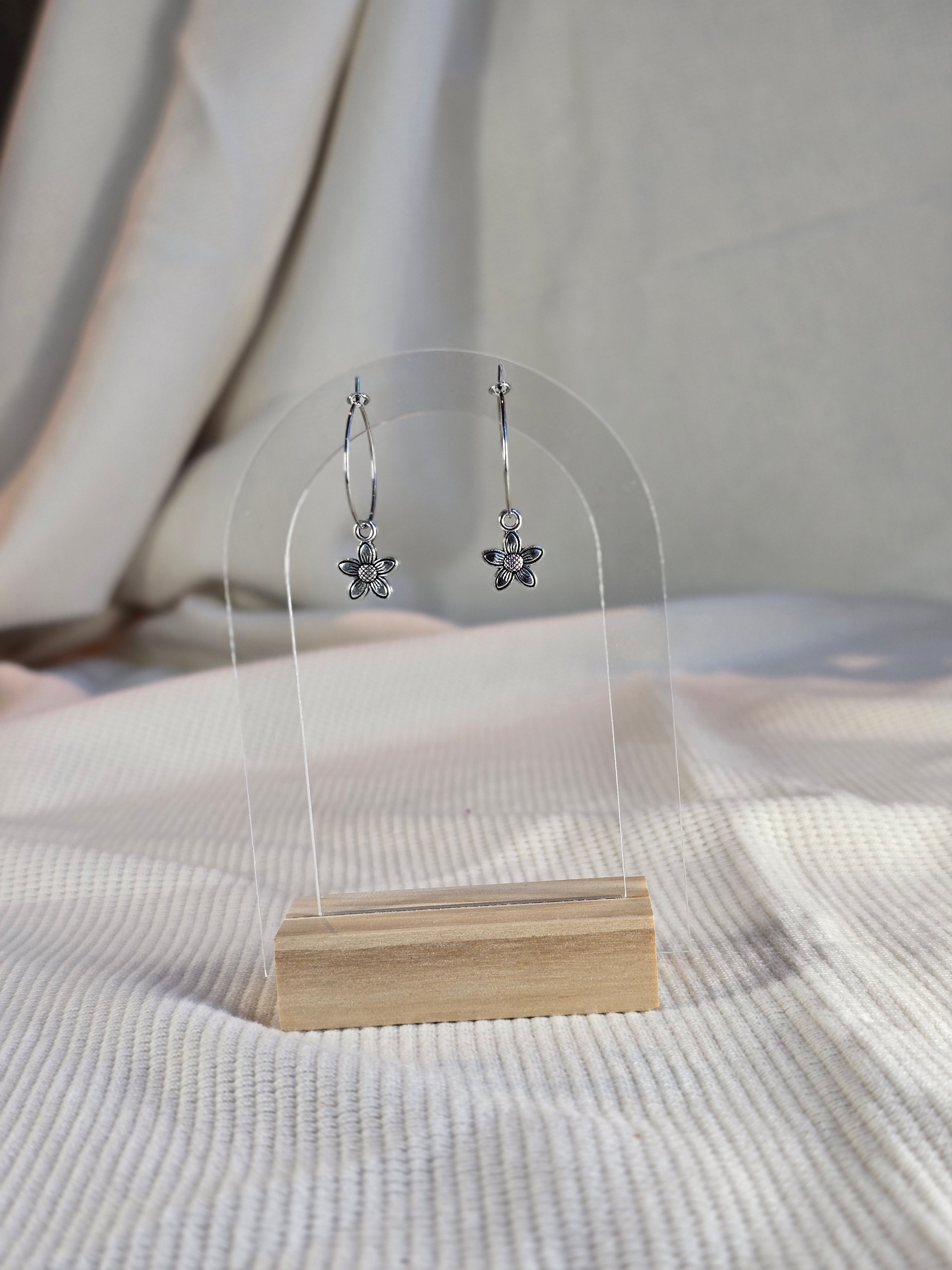 Charm Hoops RVS, zilvertint