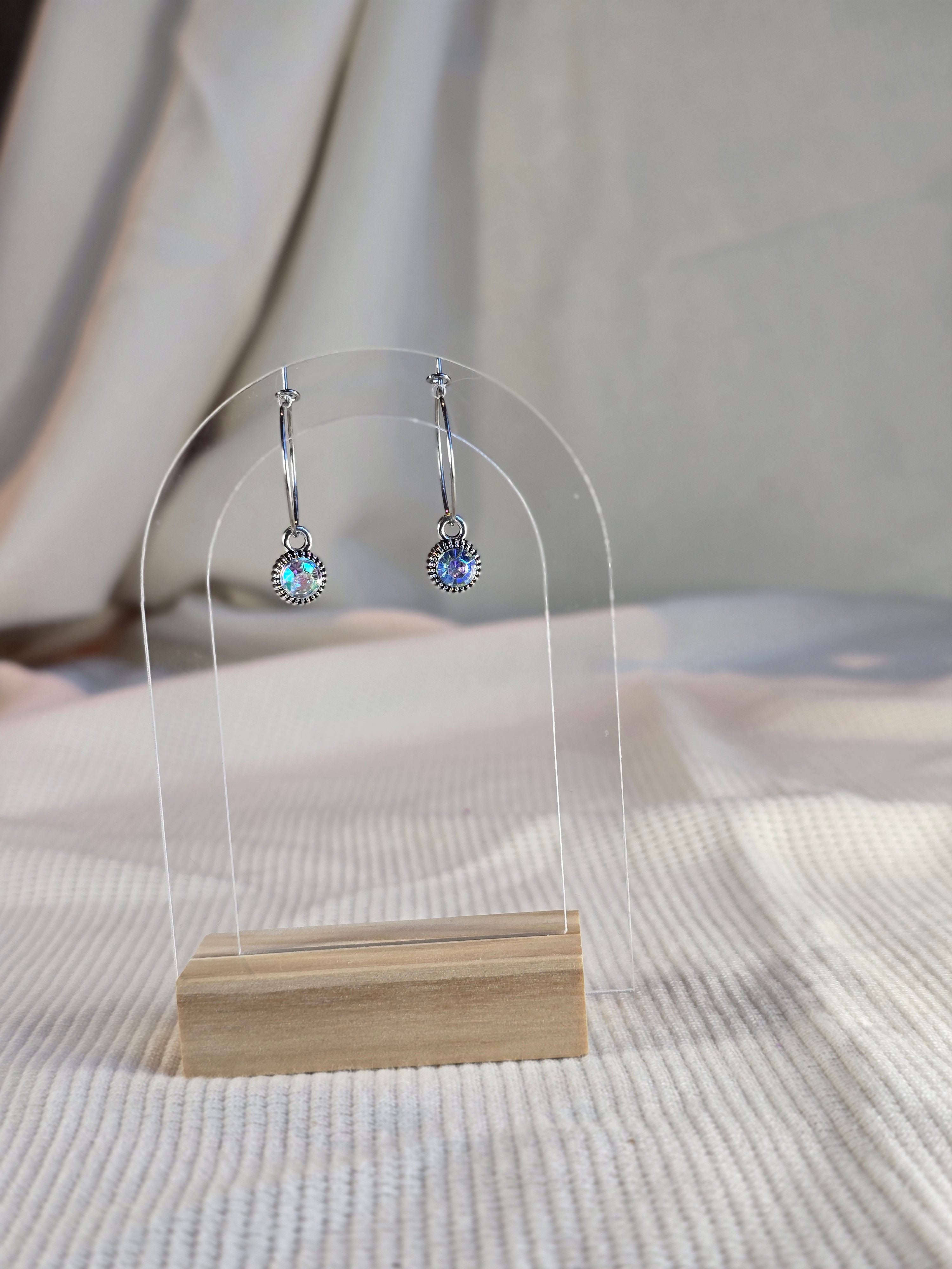 Charm Hoops RVS, zilvertint