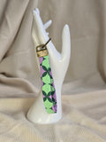 Retro lila, groen en met lichte mint kleur print keycord en -sleutelhangers