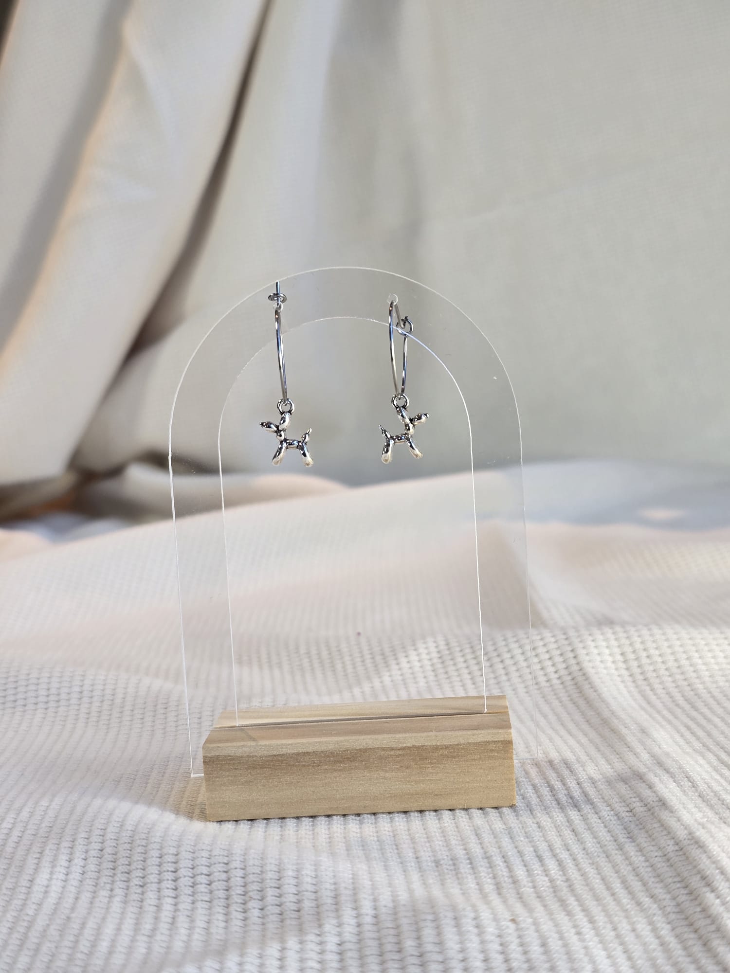 Charm Hoops RVS, zilvertint
