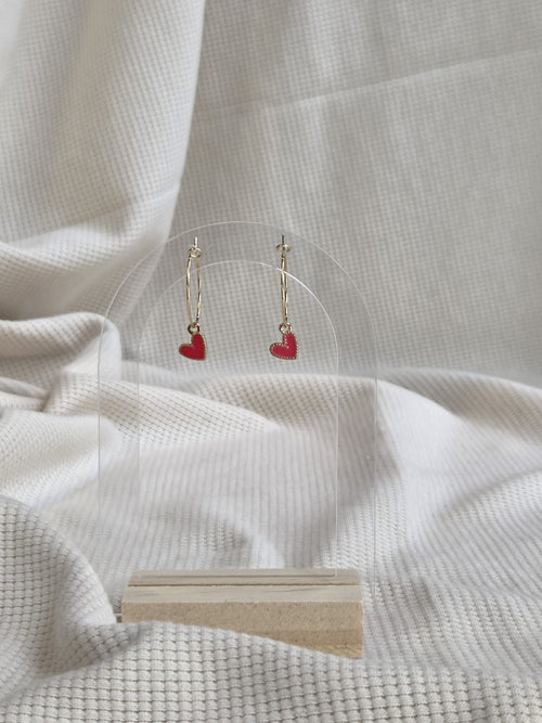 Charm Hoops RVS, goudtint