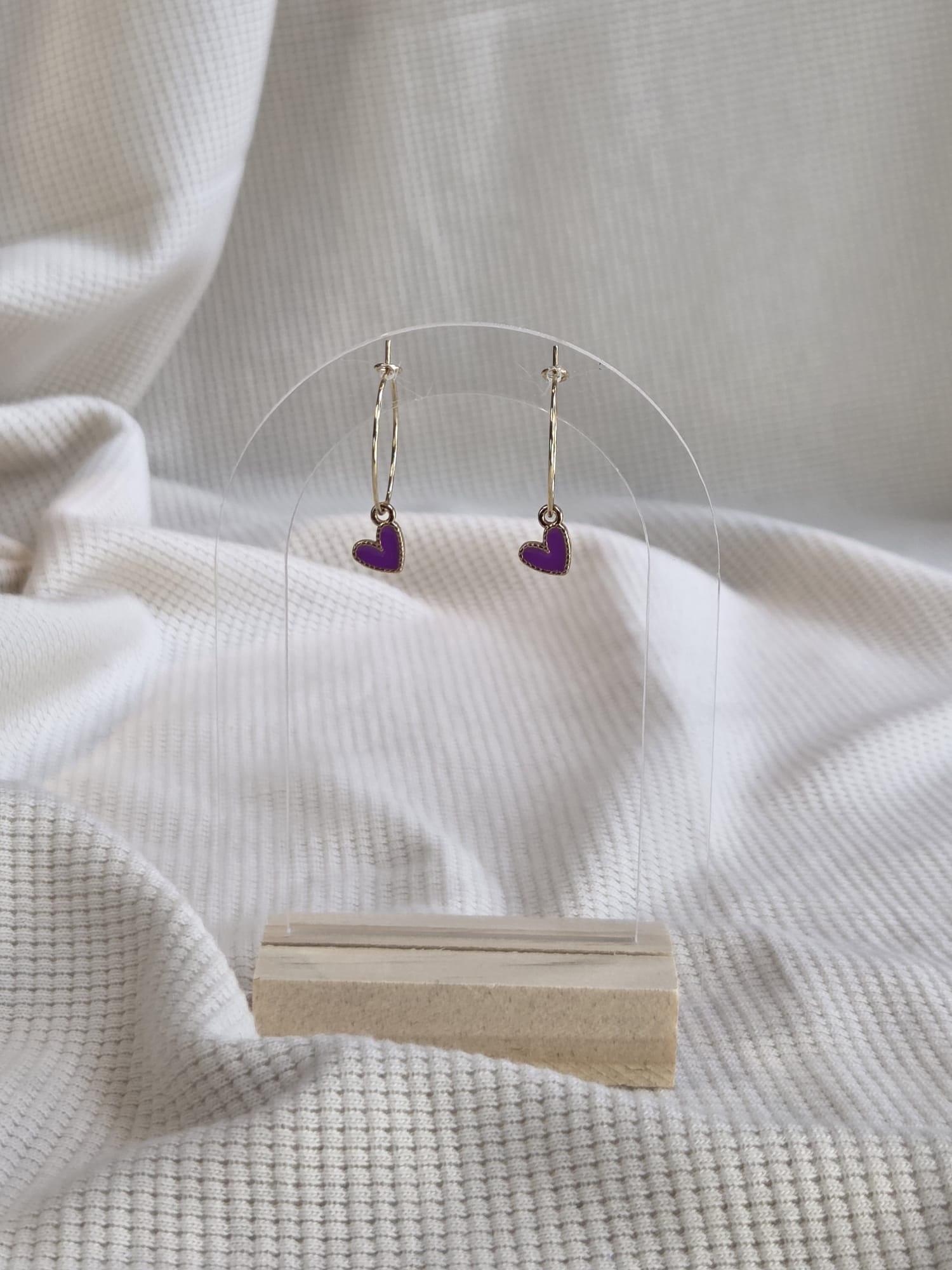 Charm Hoops RVS, goudtint