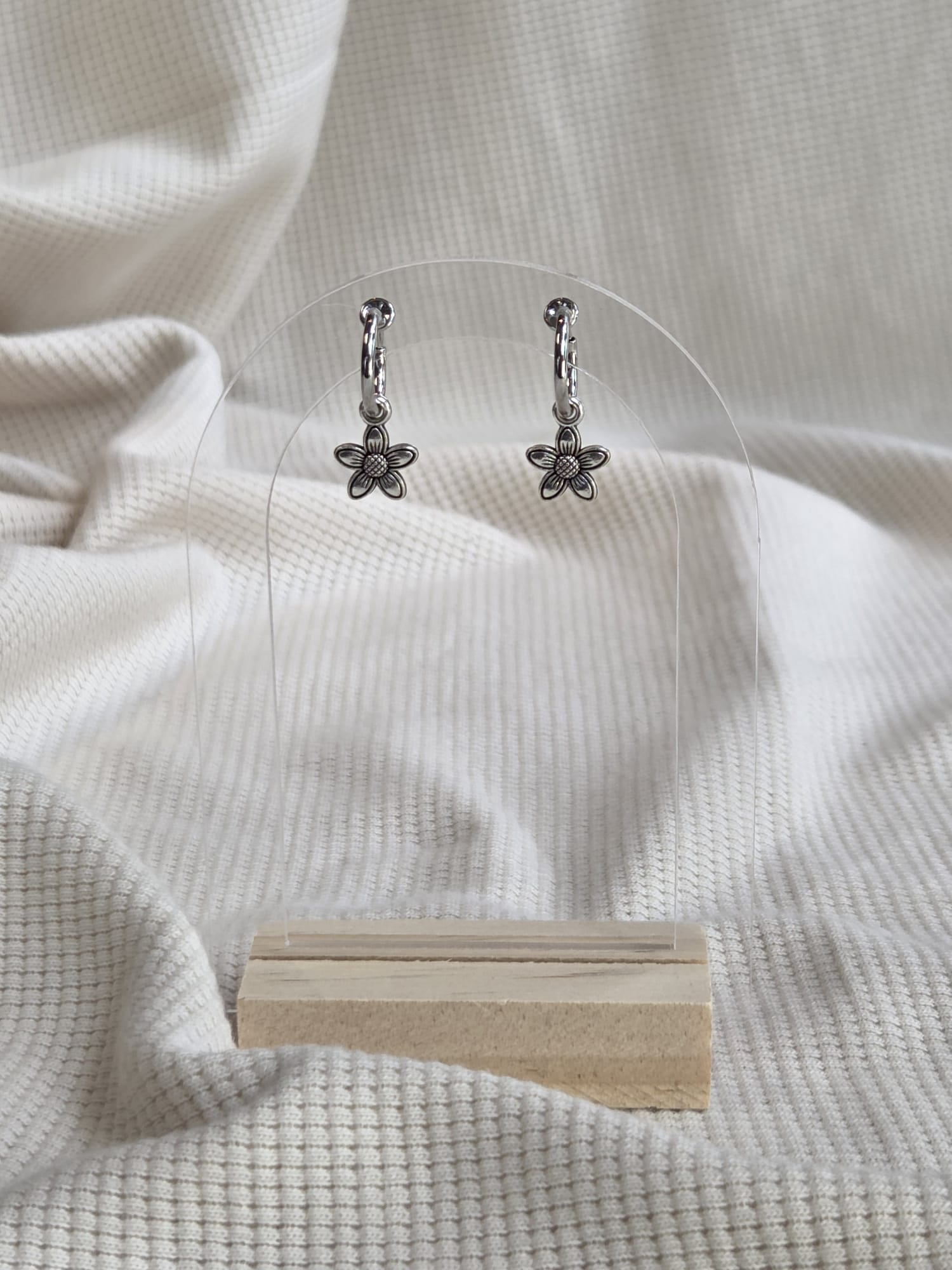 RVS zilvertint oorbellen, Clip-On met diverse hangers