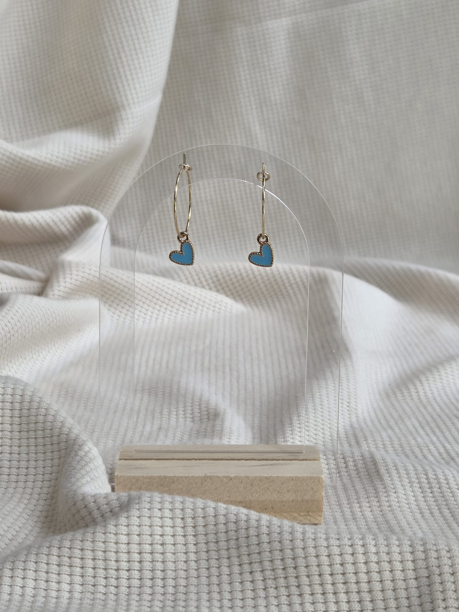 Charm Hoops RVS, goudtint