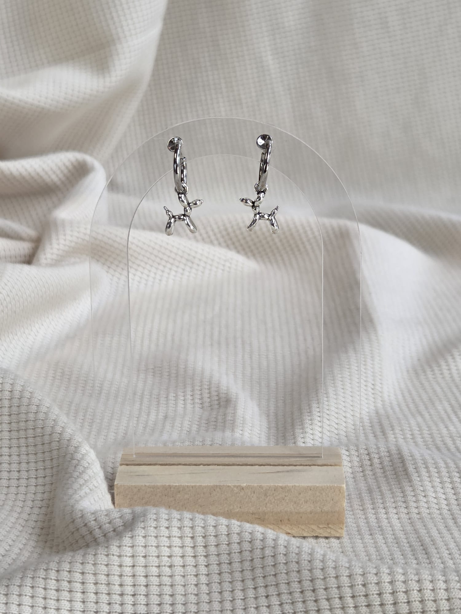 RVS zilvertint oorbellen, Clip-On met diverse hangers