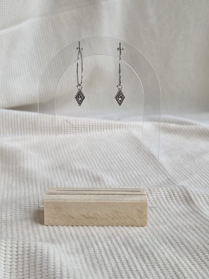 Charm Hoops RVS, zilvertint