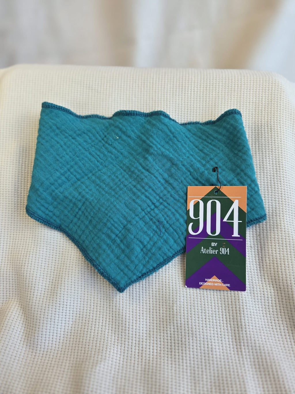 Teal puntsjaaltje double gauze, drukknopen