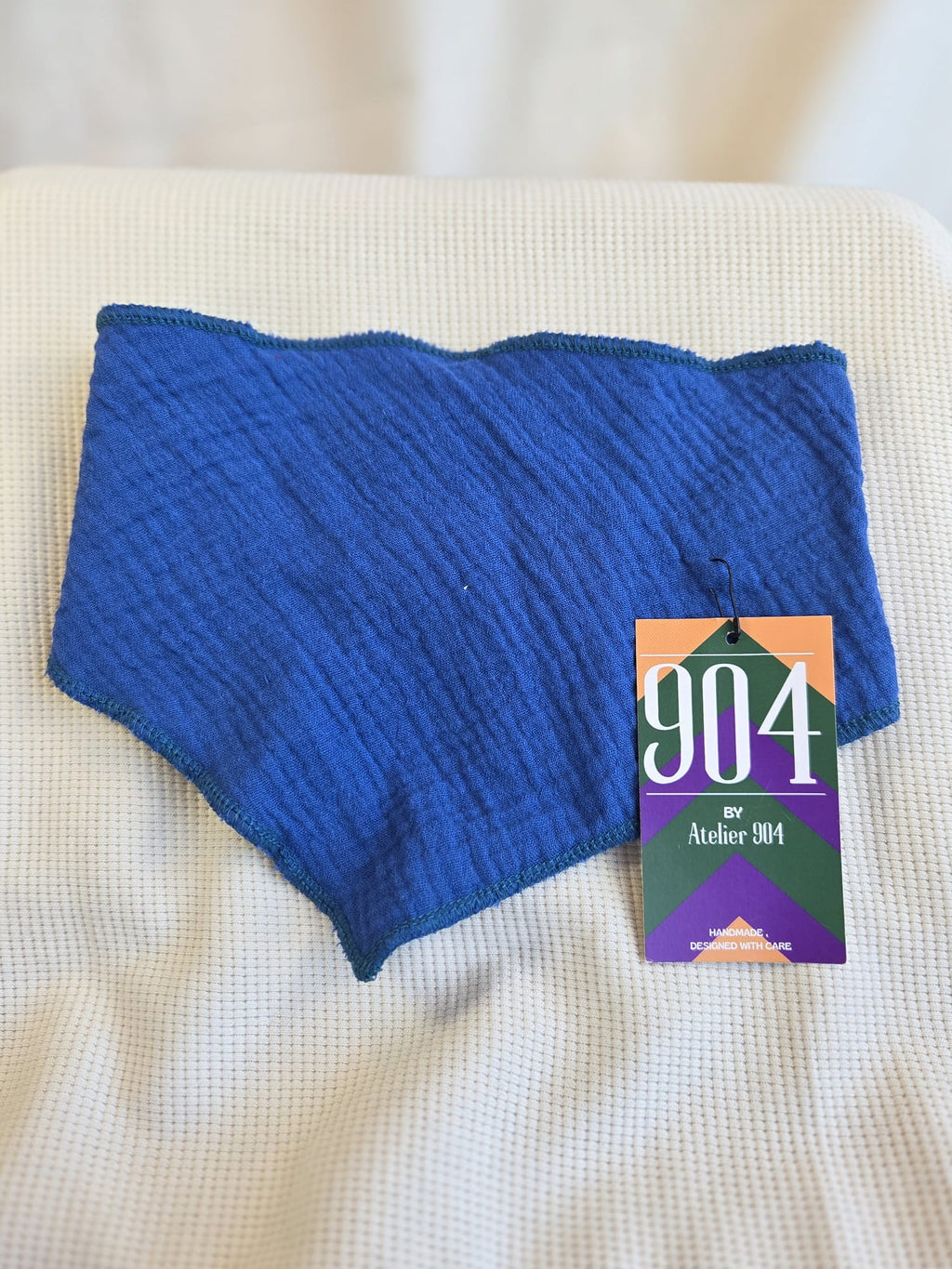 Blauw puntsjaaltje double gauze, drukknopen