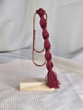 Bordeaux rood , Macramé boekenlegger