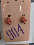 Grote ring met kleine bloem, oorbellen