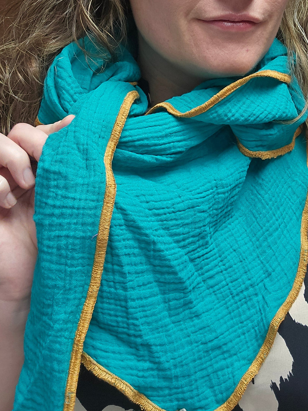 Puntsjaal groot, double gauze