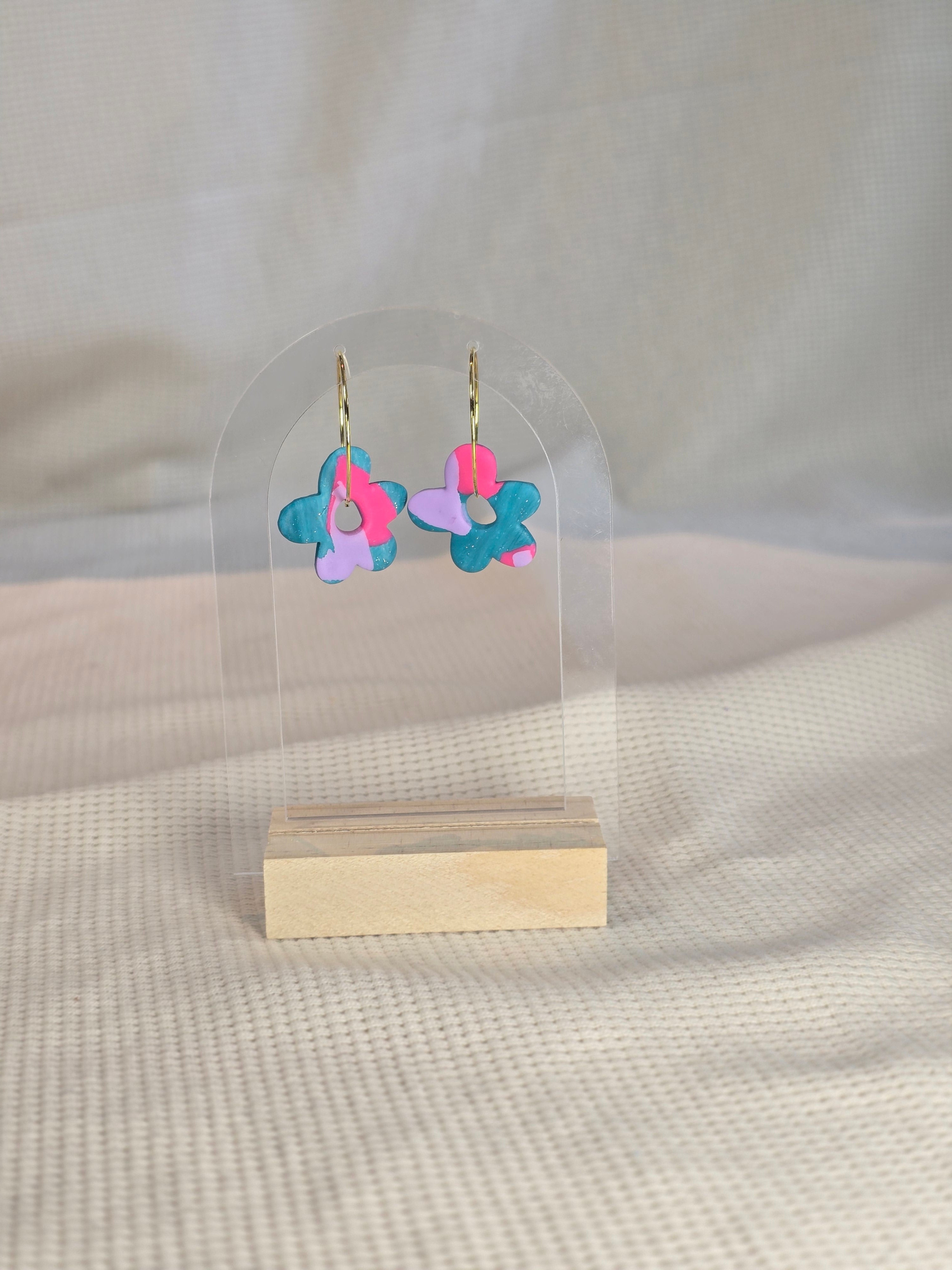 Flower Hoops Large, oorbellen in diverse kleuren