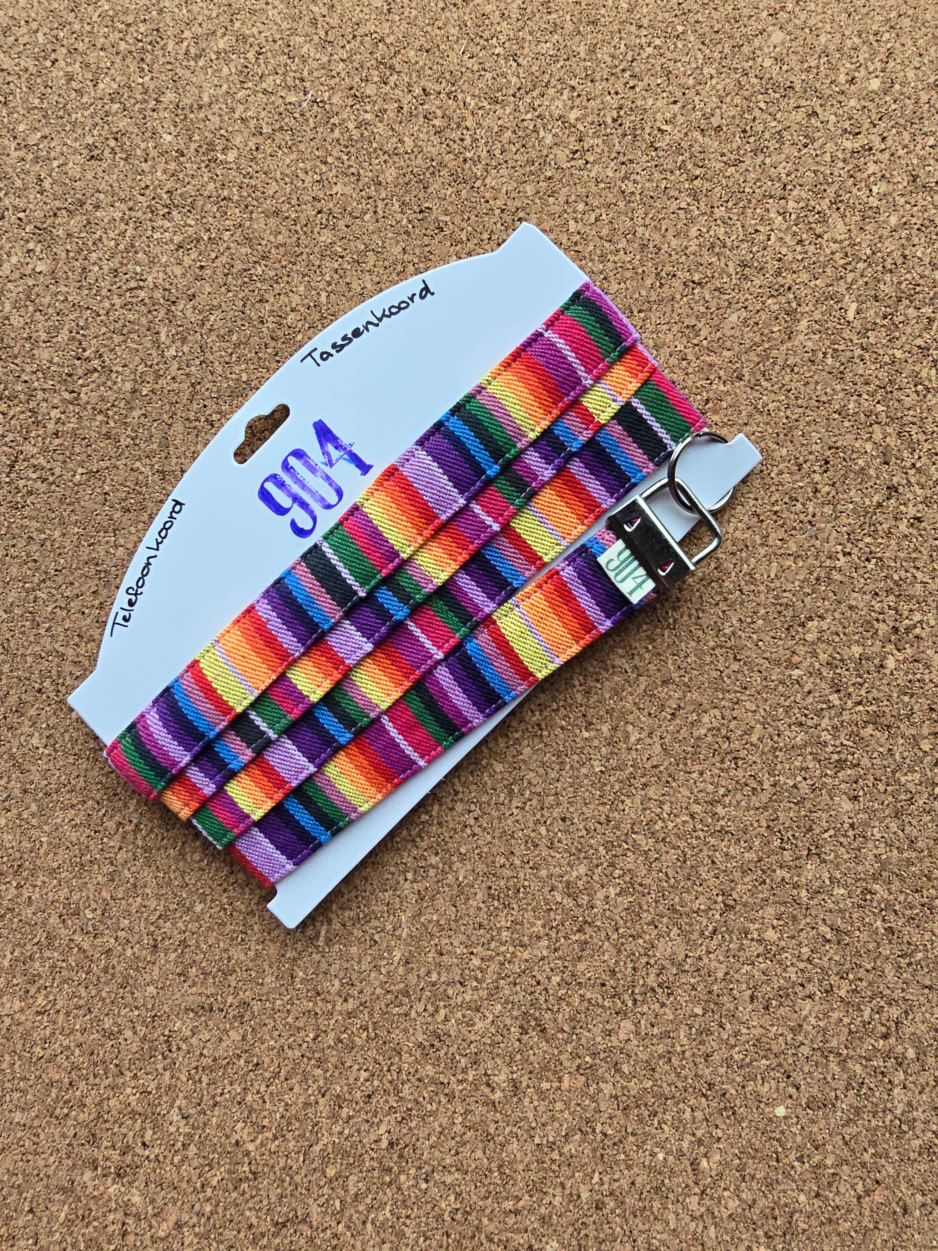 Regenboog telefoonkoord, -keycord en -sleutelhangers, verschillende opties