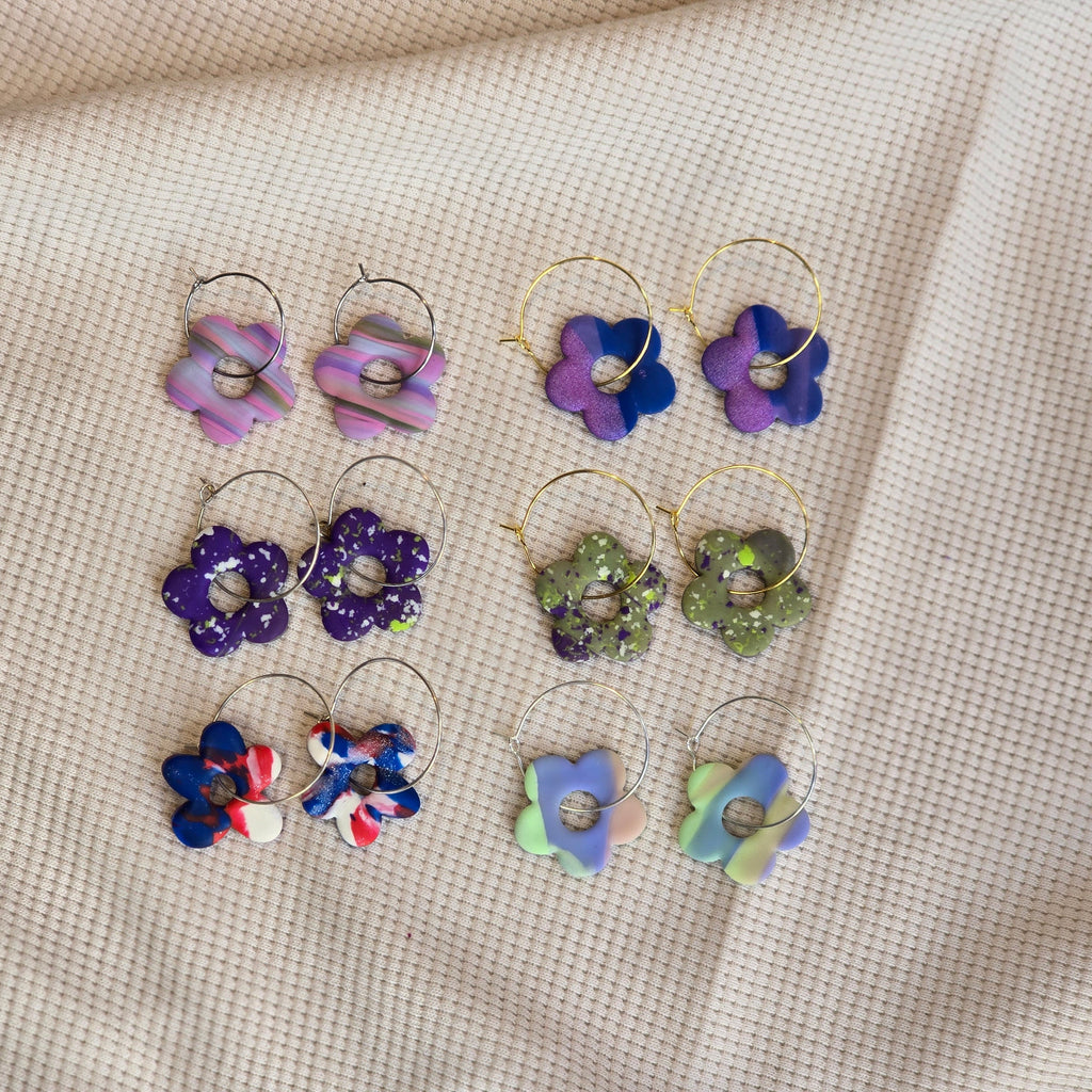 Flower Hoops Large, oorbellen in diverse kleuren