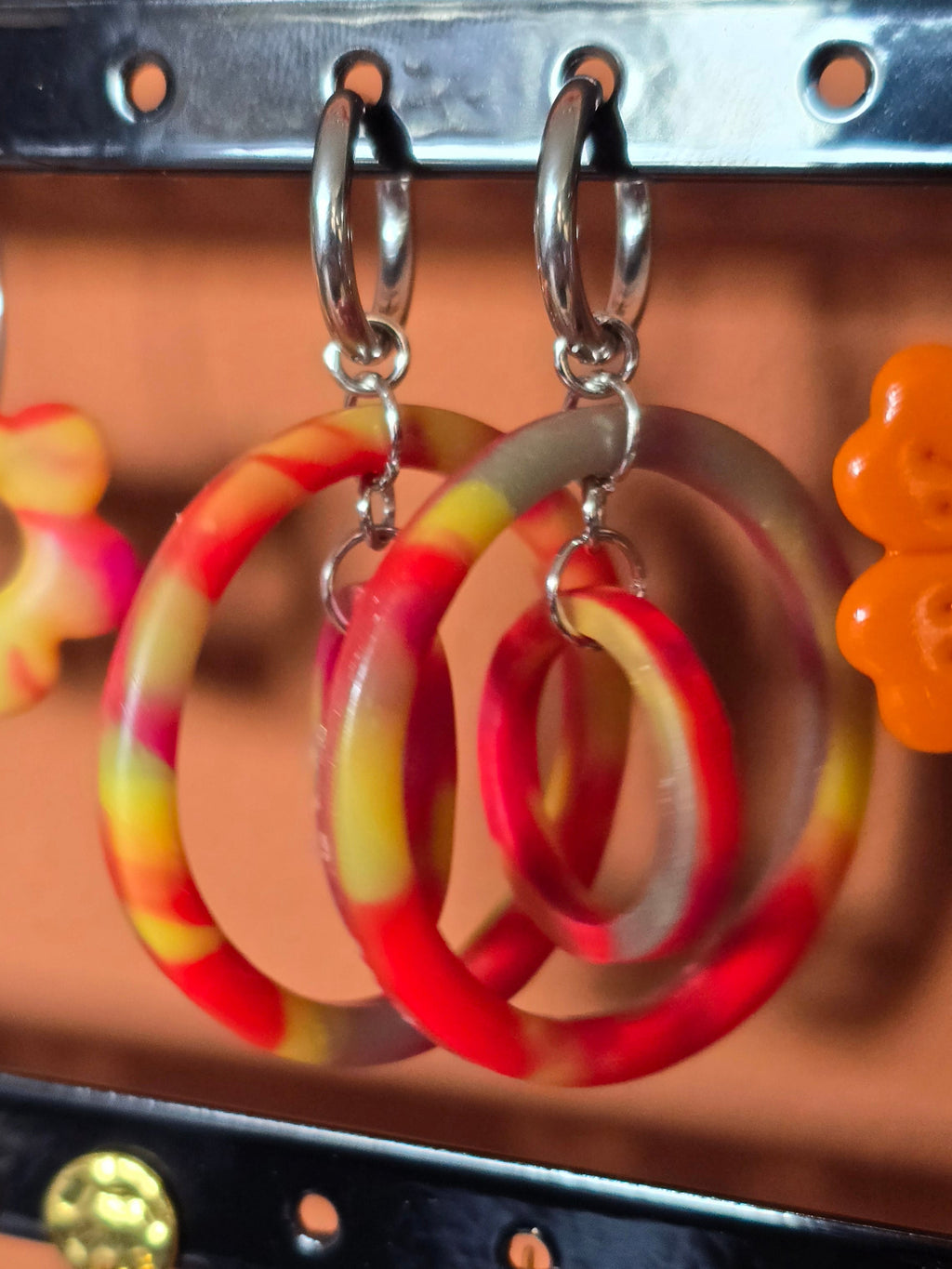 Swirl ringen groot, oorbellen