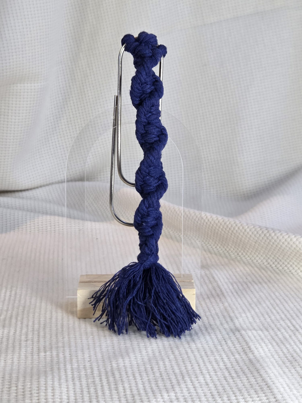 Marine blauw , Macramé boekenlegger