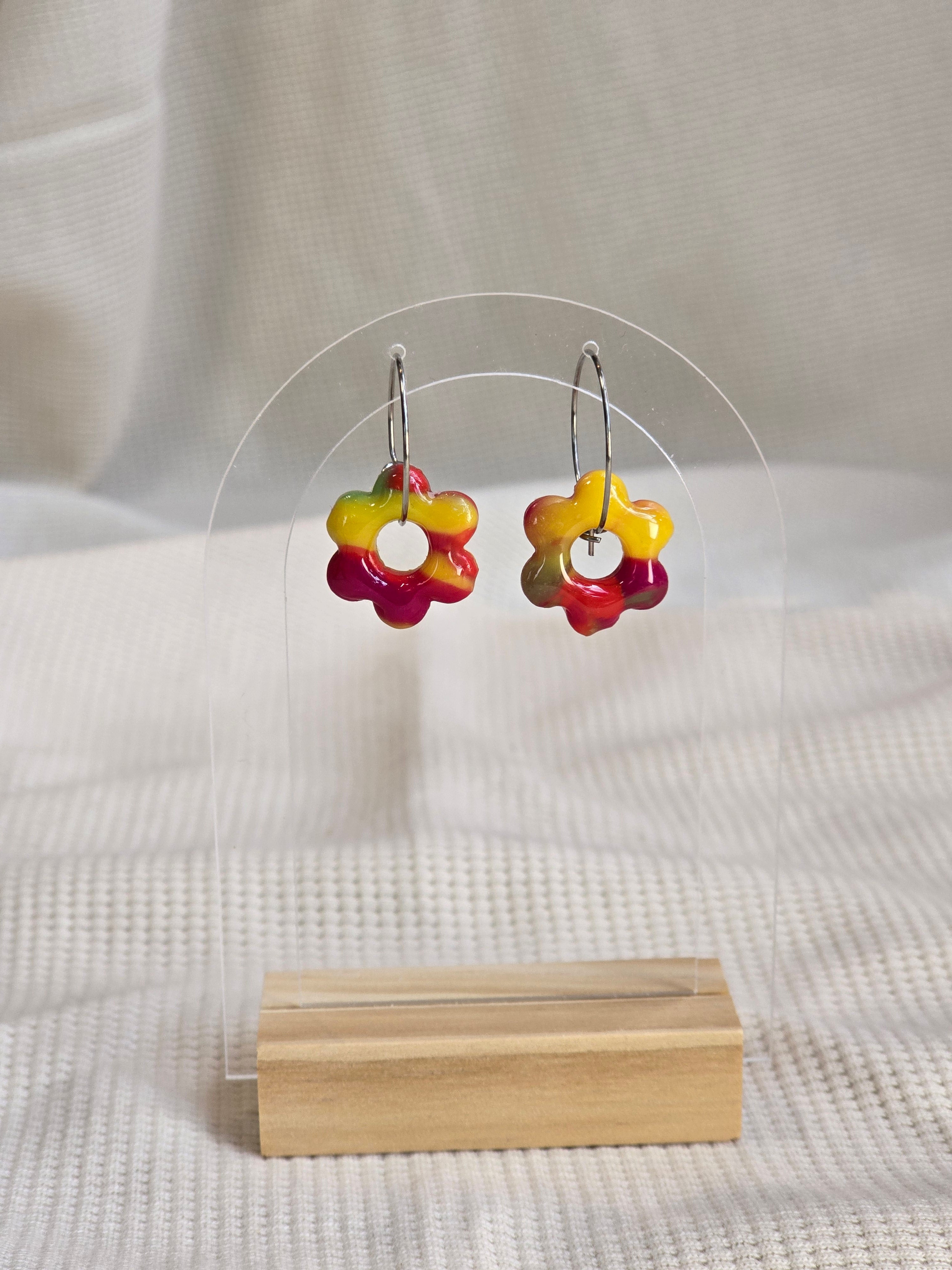 Flower Hoops, oorbellen in diverse kleuren